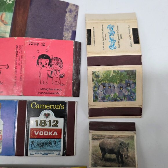 Vintage Mixed Lot of 9 Matches Box Collection Love Is 84 Olympic Vodka Animals - Picture 4 of 8
